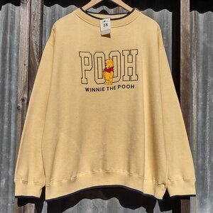 NWT Vintage Disney Embroidered Sweatshirt Winnie-the-Pooh Crewneck  *Women 1X/2X